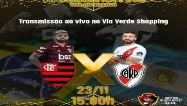 Via Verde Shopping terá transmissão do jogo entre Flamengo e River Plate
